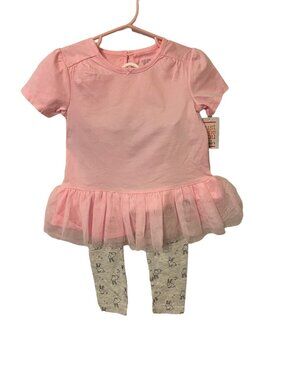 Just One You by Carter's 2-Piece Pink Top Grey Bunny Leggings Size 4T